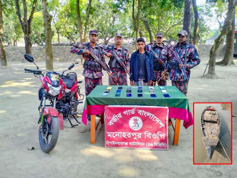 শিবগঞ্জে চোরাইপথে আনা ভারতীয় মোবাইল ফোনসহ একজন আটক