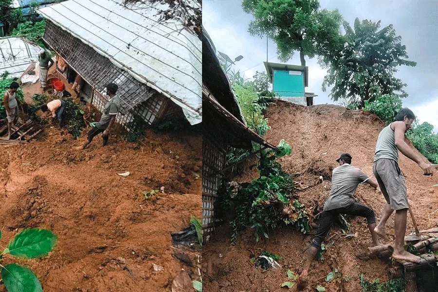 উখিয়ার রোহিঙ্গা ক্যাম্পে পাহাড় ধসে ৮ জনের মৃত্যু