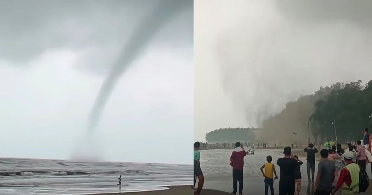 কক্সবাজার সৈকতে হঠাৎ টর্নেডো
