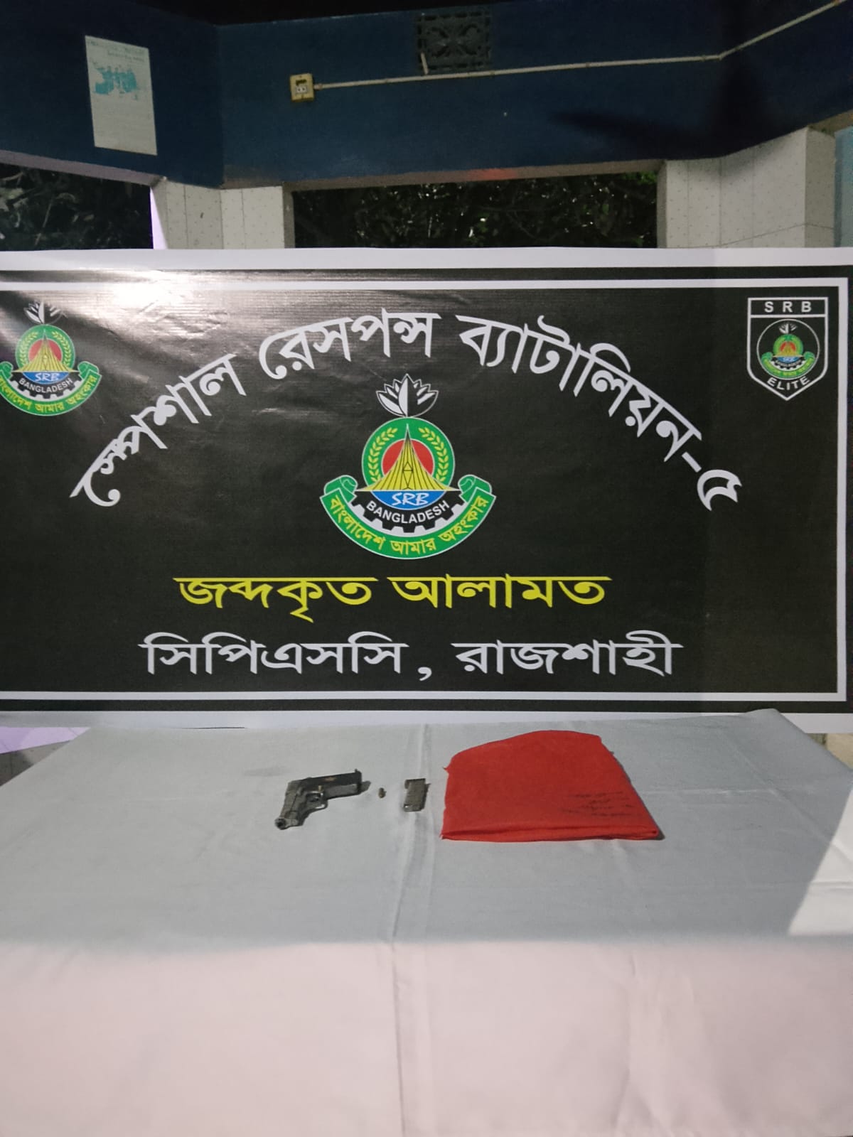 চারঘাটে পরিত্যক্ত অবস্থায় বিদেশি পিস্তল, গুলি ও ম্যাগাজিন উদ্ধার