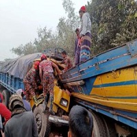 দ্বারিয়াপুরে দুই ট্রাকের মুখোমুখি সংঘর্ষে প্রাণ গেল এক চালকের