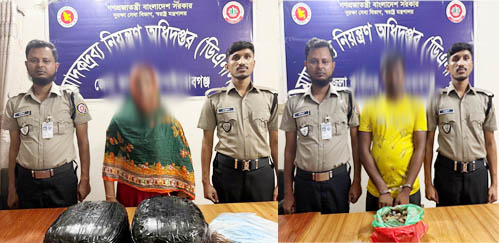 চাঁপাইনবাবগঞ্জে ডিএনসির পৃথক অভিযানে গাঁজাসহ দুজন আটক