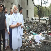উড়োজাহাজ বিপর্যয়ের পর আহমেদাবাদে নরেন্দ্র মোদী