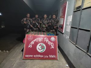 শিবগঞ্জ সীমান্তে বিজিবির অভিযানে সাড়ে ৫ হাজার পিস মাদকদ্রব্য জব্দ