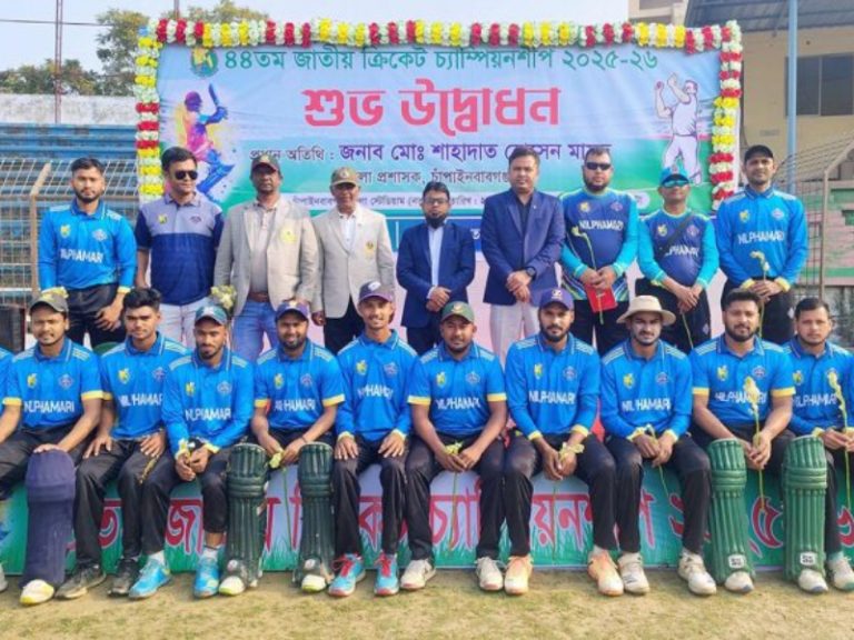চাঁপাইনবাবগঞ্জে শুরু জাতীয় ক্রিকেট চ্যাম্পিয়নশিপ-এর ৪৪তম আসর