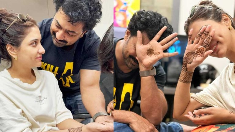 মেহেদি উৎসবে মেতেছেন দেব-রুক্মিণী